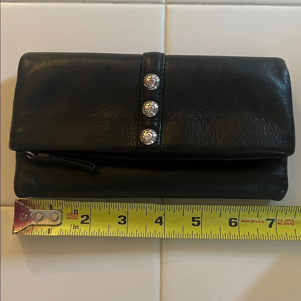 Brighton black soft leather tri fold wallet EUC - Picture 1 of 9
